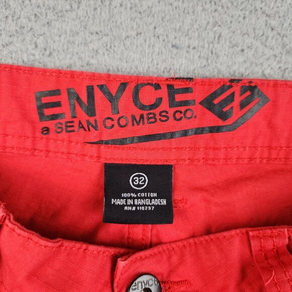 Vintage Enyce Shorts Mens Sz 32 Red Y2K Cargo Baggy Ripstop Hip Hop Loose Baggy - Picture 3 of 10